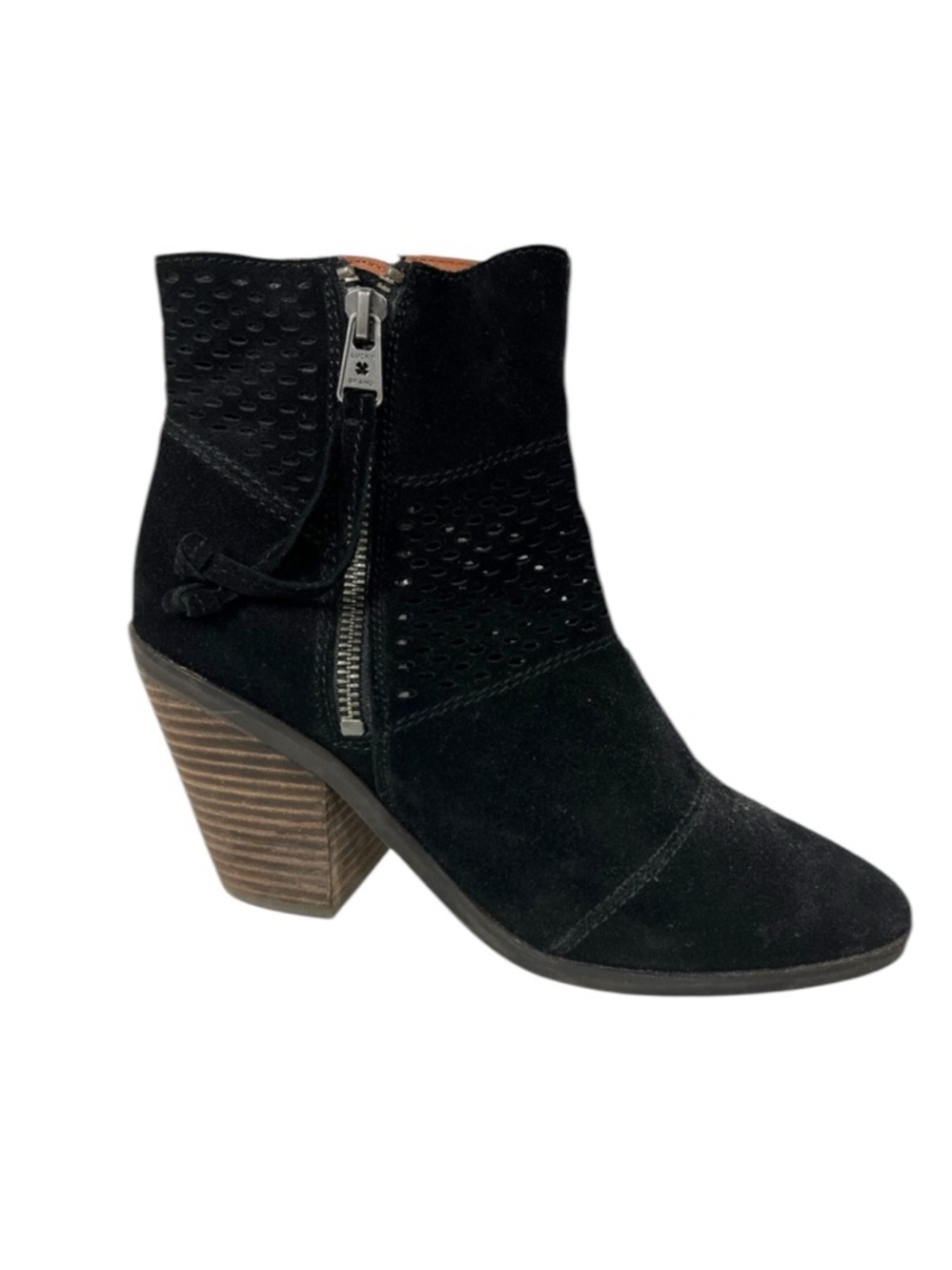 Lucky Brand Ramses Bootie Black Suede Size 8